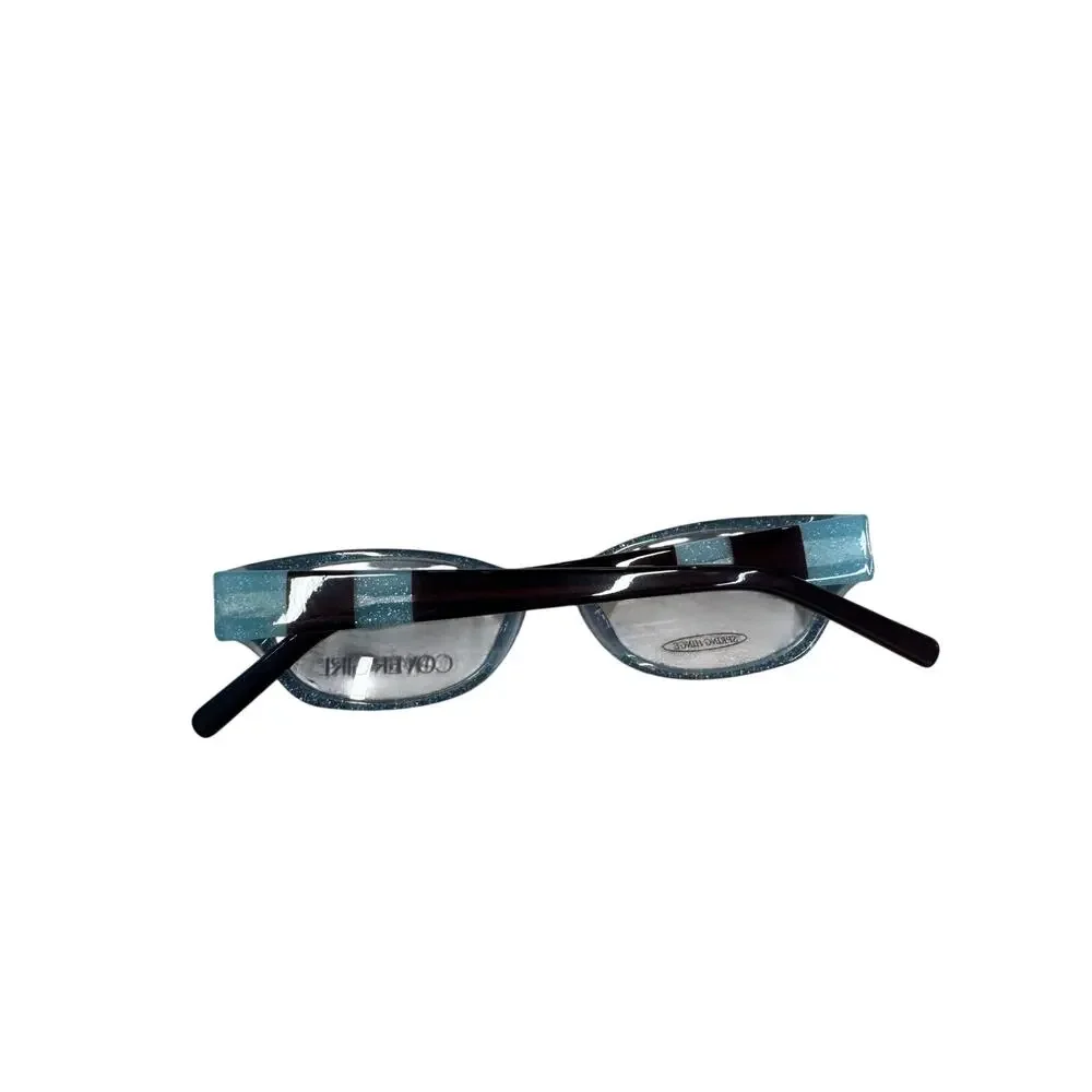 NEW Deadstock Y2k Covergirl black and blue striped rectangle Glasses